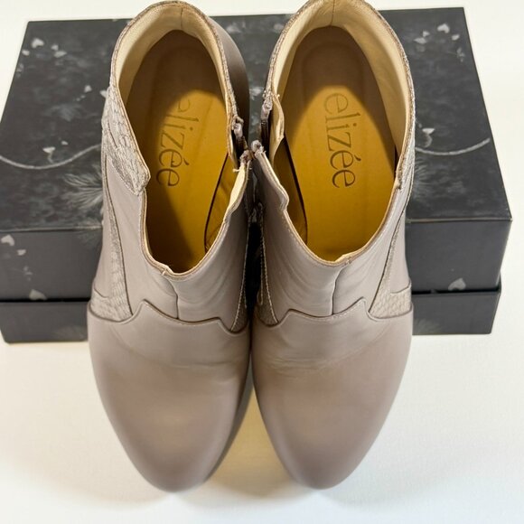 Elizee Taupe Beige Deia Side-Zip Platform Bootie - Picture 9 of 11
